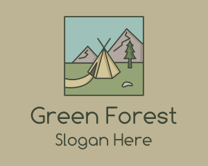 Woods - Teepee Outdoor Camping logo design