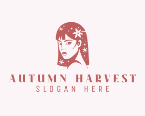 Floral Babe Woman Hair  logo design