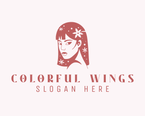 Floral Babe Woman Hair  logo design