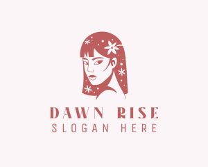 Floral Babe Woman Hair  logo design