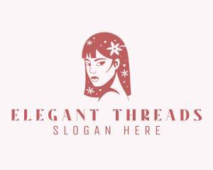 Floral Babe Woman Hair  logo design