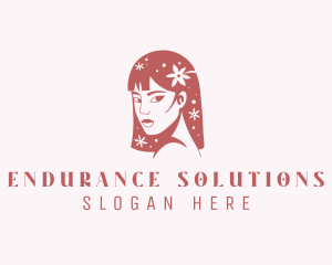 Floral Babe Woman Hair  logo design