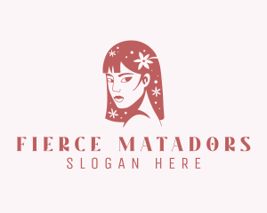 Floral Babe Woman Hair  logo design