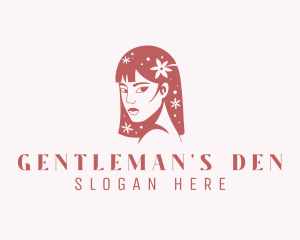 Floral Babe Woman Hair  logo design