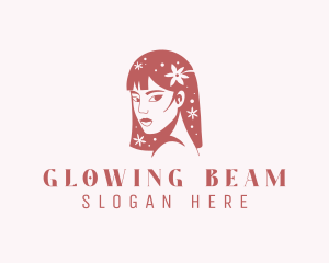 Floral Babe Woman Hair  logo design