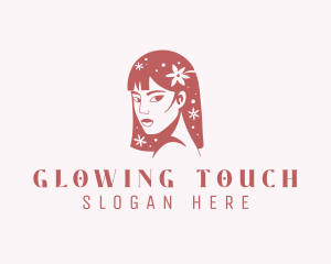 Floral Babe Woman Hair  logo design