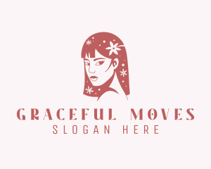 Floral Babe Woman Hair  logo design