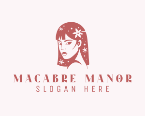 Floral Babe Woman Hair  logo design