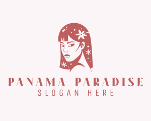 Floral Babe Woman Hair  logo design