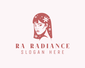 Floral Babe Woman Hair  logo design