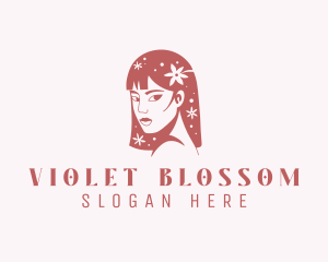 Floral Babe Woman Hair  logo design