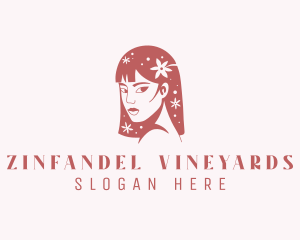 Floral Babe Woman Hair  logo design