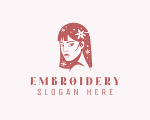 Floral Babe Woman Hair  logo design