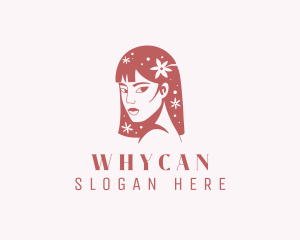 Floral Woman Hair  logo design