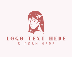 Floral Woman Hair  Logo