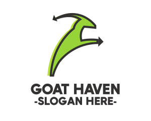 Green Abstract Goat logo design