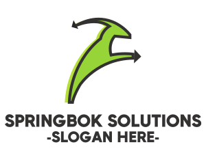 Springbok - Green Abstract Goat logo design