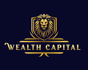 Luxury Lion Shield logo design