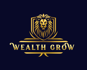 Luxury Lion Shield logo design