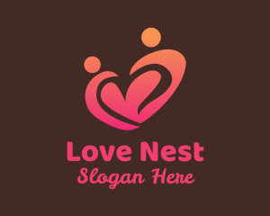 Romantic - Romantic Heart Couple logo design