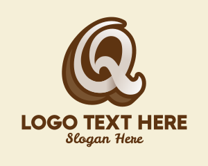 Calligraphic - Fancy Brown Script Letter Q logo design