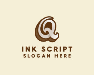 Script - Fancy Brown Script Letter Q logo design