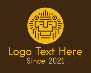 Chichen Itza - Mayan Face Relic logo design