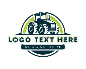 Plowing - Lawn Tractor Farming logo design