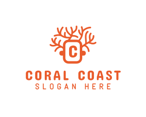 Coral - Tree Branch Woodworking logo design