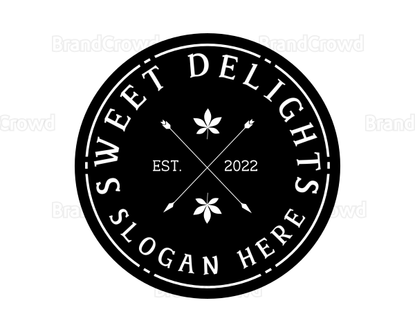 Hipster Leaf Arrow Logo