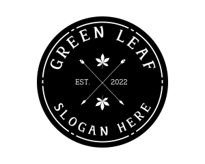 Hipster Leaf Arrow  logo design