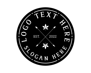 Social Club - Hipster Leaf Arrow logo design