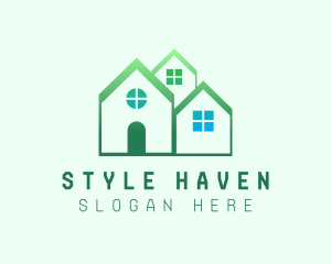Hostel - Green House Real Estate logo design