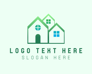 Accommodation - Green House Real Estate logo design