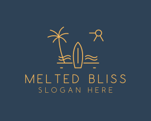 Minimalist Surfboard Island logo design