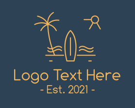 Island - Minimalist Surfboard Island logo design