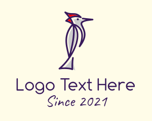 Wild - Wild Woodpecker Bird logo design