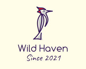 Wild Woodpecker Bird logo design