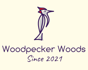 Wild Woodpecker Bird logo design