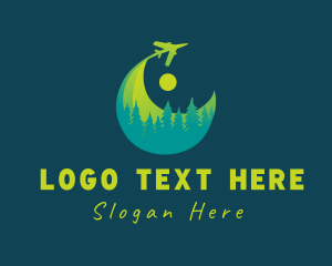 Trip - Countryside Forest Airplane Travel logo design