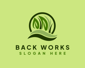 Grass Leaf Landscape logo design