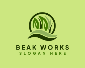 Grass Leaf Landscape logo design