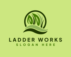 Grass Leaf Landscape logo design