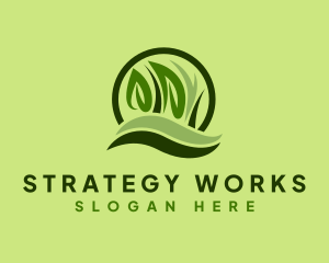 Grass Leaf Landscape logo design