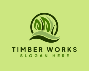 Grass Leaf Landscape logo design