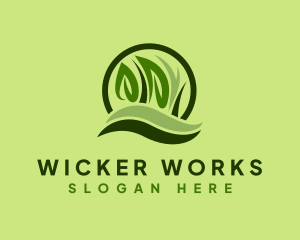 Grass Leaf Landscape logo design