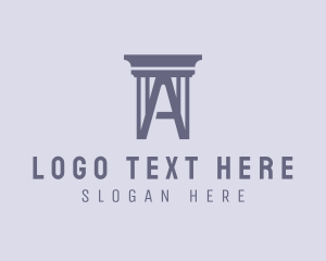 Purple - Professional Business Column Letter A logo design