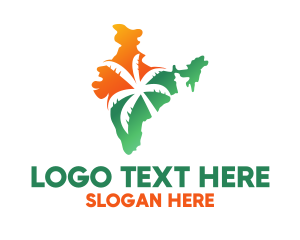 India Map - Palm Tree India logo design