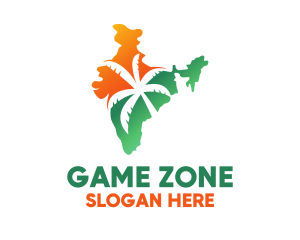 Indian Flag - Palm Tree India logo design