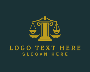 Law Firm - Greek Column Justice Scales logo design